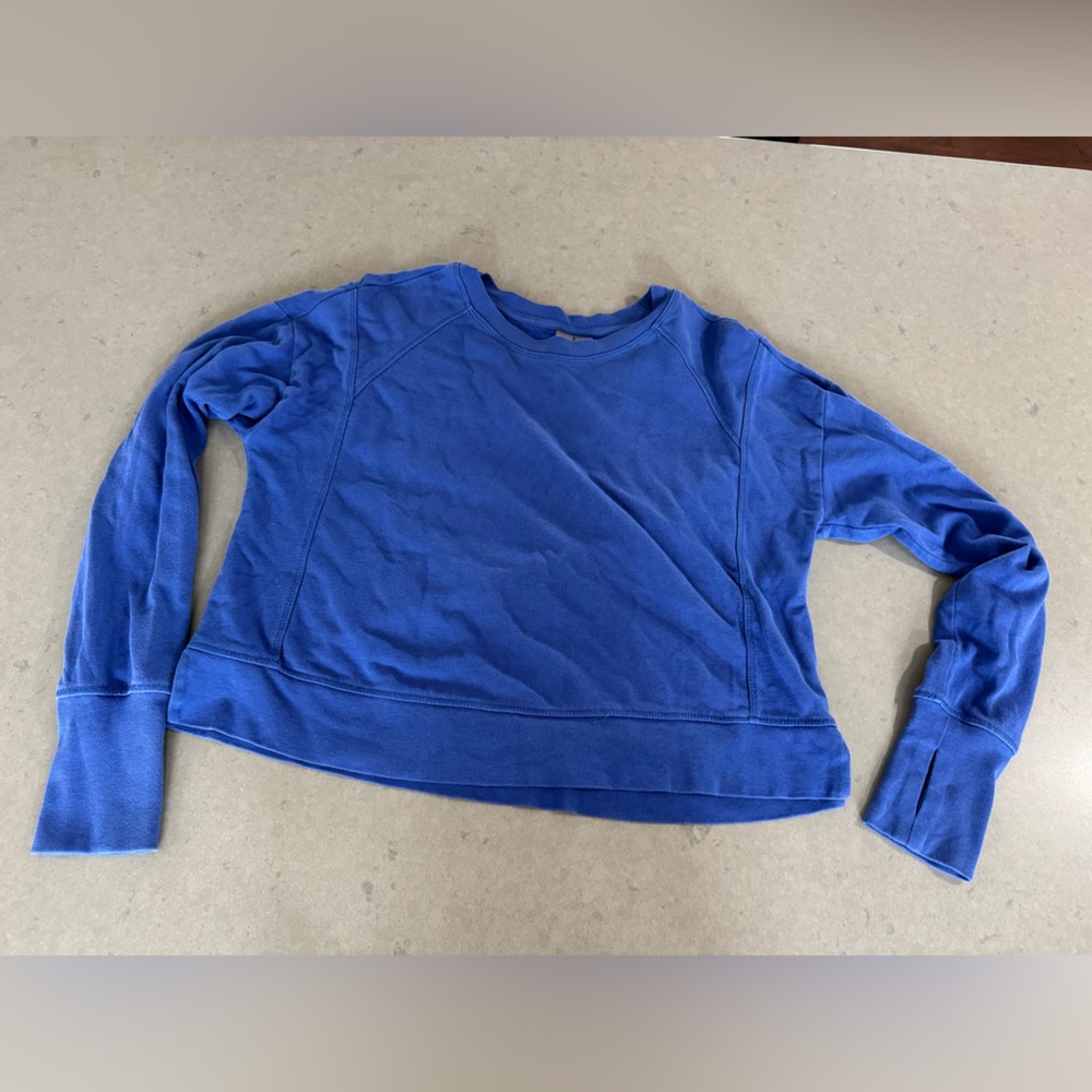Sweaty Betty Blue Crop Relaxed Sweatshirt